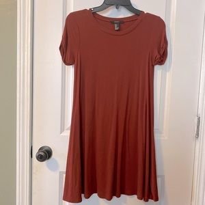 Rust Color T-shirt Dress